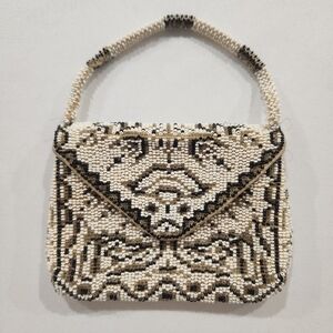Vintage Art Deco Glass Beaded Mini Evening Purse Bag
